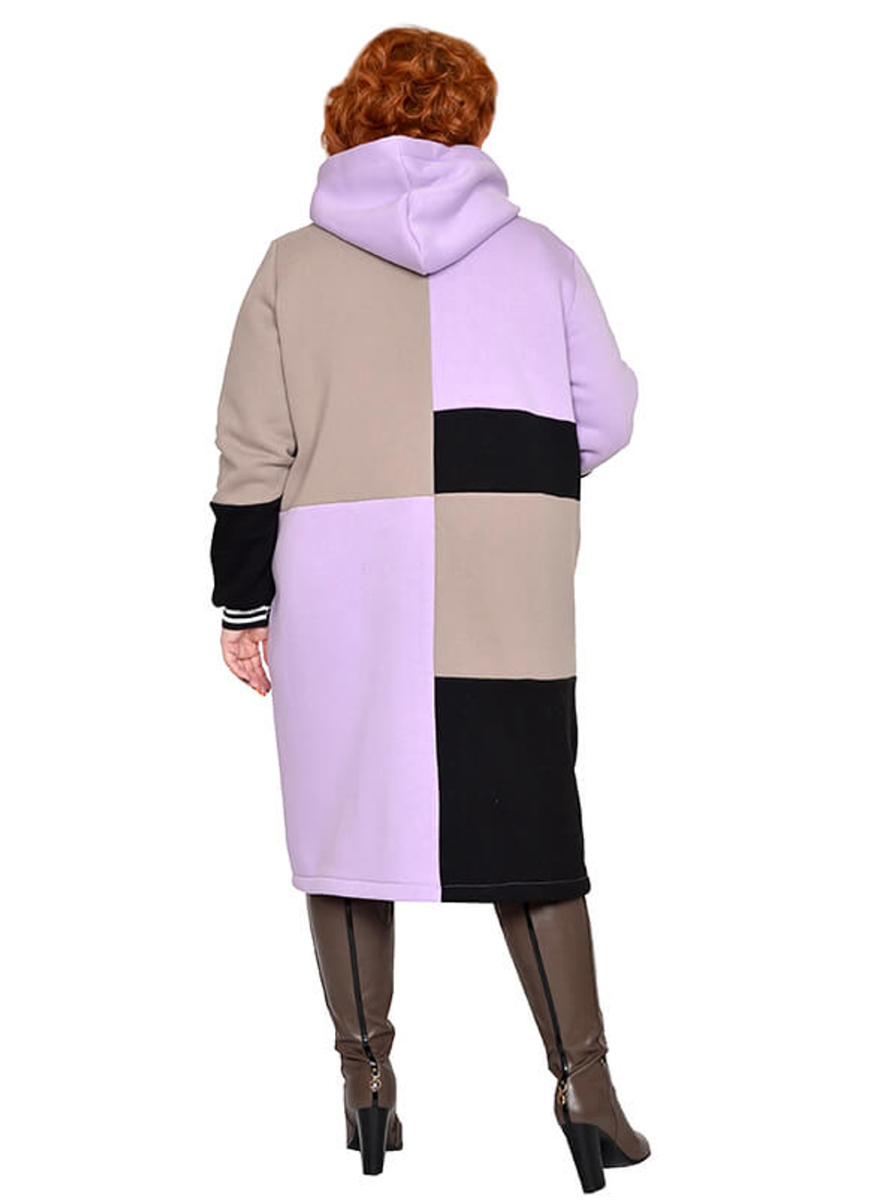 Зимняя удлинённая толстовка Лаванда