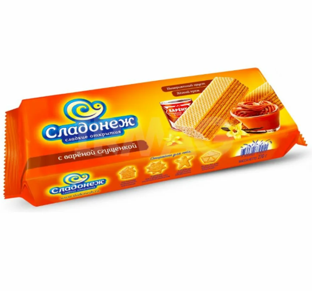 Вафли Сладонеж Вареная сгущенка, 270г