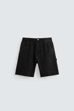 ZARA ДЖИНСОВЫЕ ШОРТЫ, ЧЕРНЫЙ