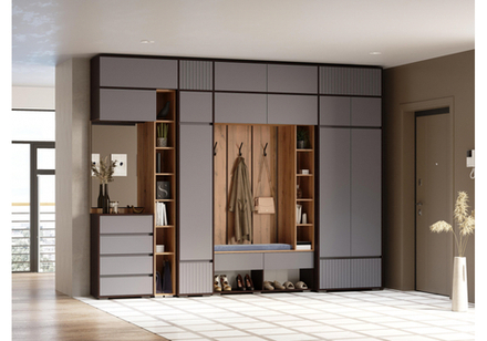 Прихожая Woodville Роут венге, графит софт  1