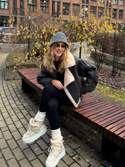 Дубленка матовая графит