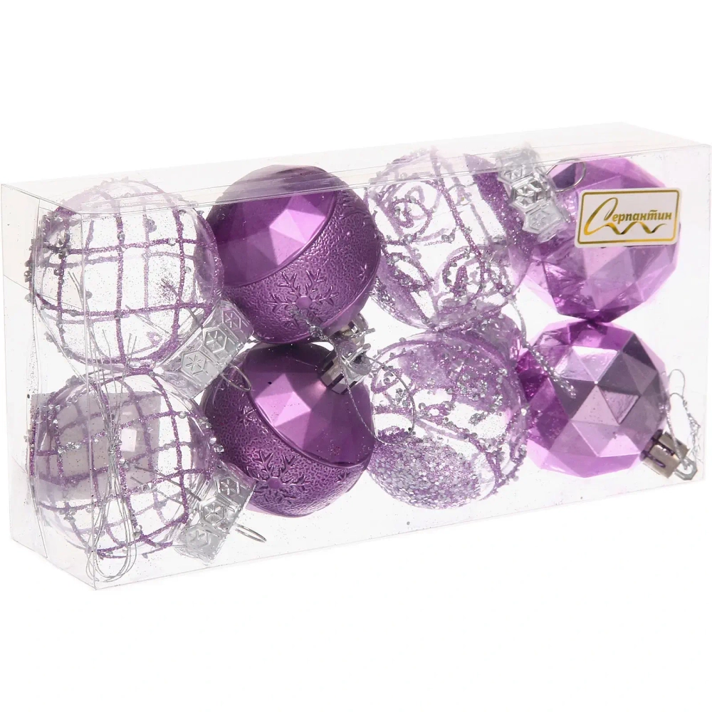 Набор шаров «Восторг» 5 см (в наборе 8 шт), Сиреневый