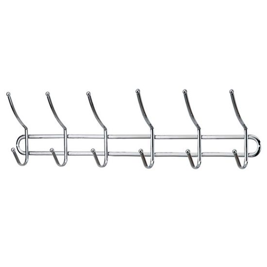 Вешалка с 6 двойными крючками хромированная 56х6,5х16 см. Besser BS 0909