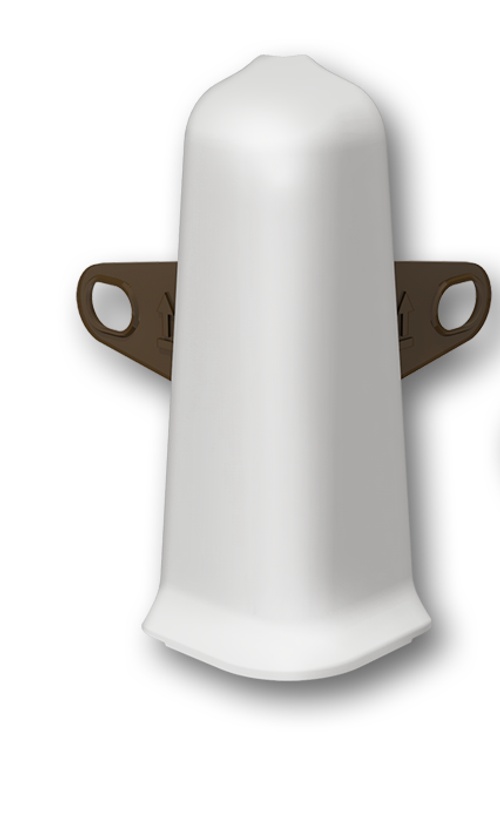 Угол наружный с крепежом для плинтуса 100мм "Деконика", 002 Светло-серый