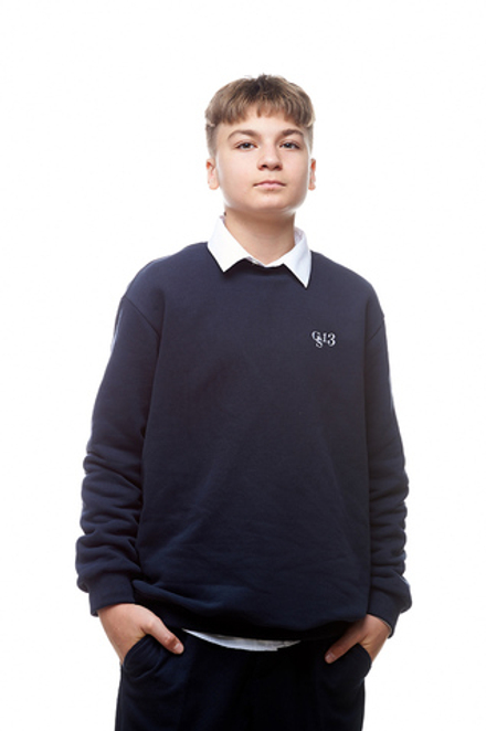 Кофта свитшот тёмно-синяя , с логотипом GS13