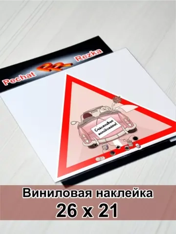 Наклейка - В машине молоджены