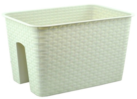 Горшок на перила Ротанг 12л белый  М-пластика