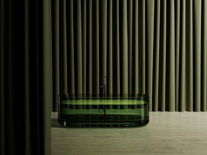 Прозрачная ванна ABBER Kristall AT9708Emerald зеленая