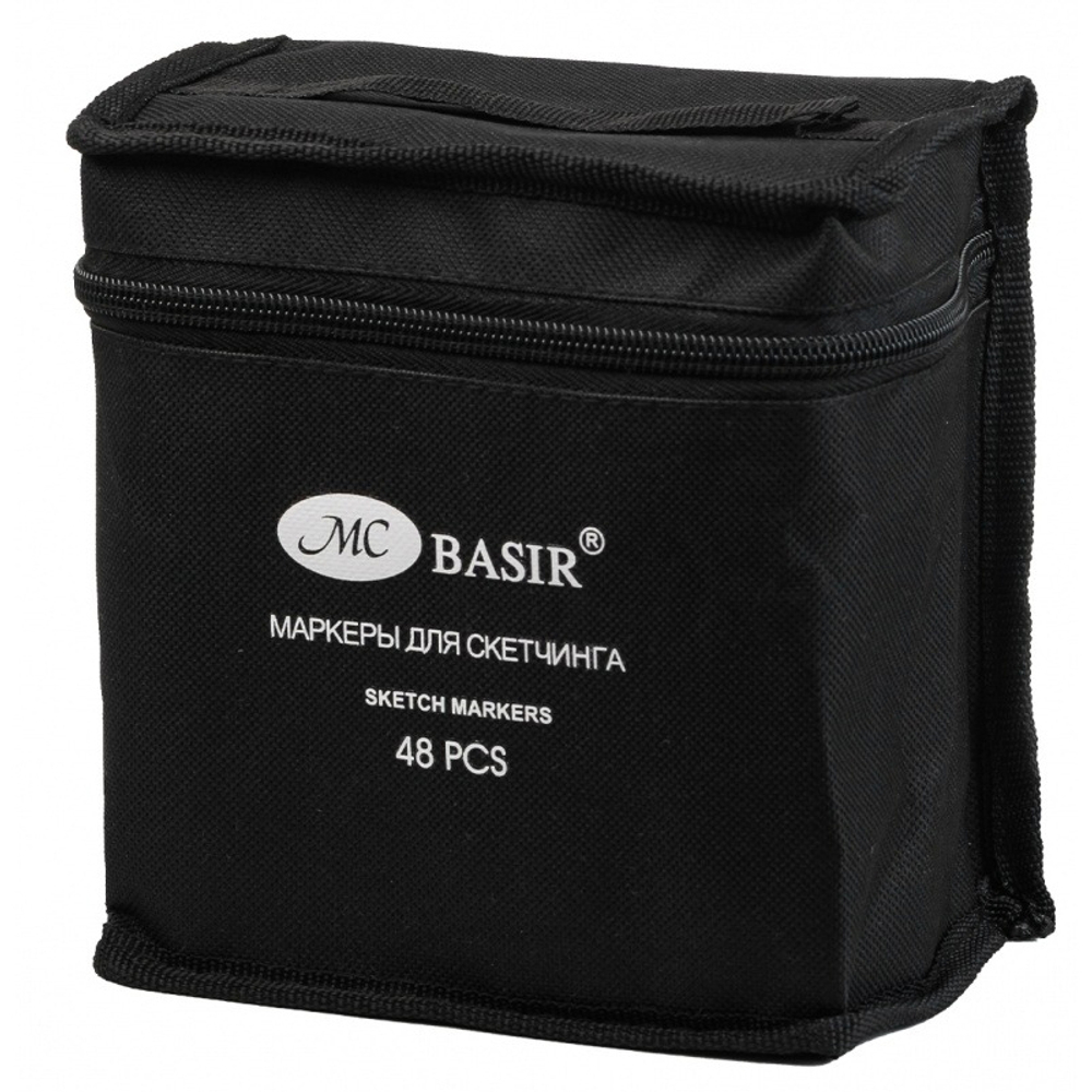 Маркер для скетчинга, двусторонние, Basir, четырёхгранные, 15 мм, спиртовые, 48 шт