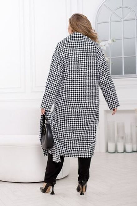 Пальто 2352-черно-белый Minova Фото 2