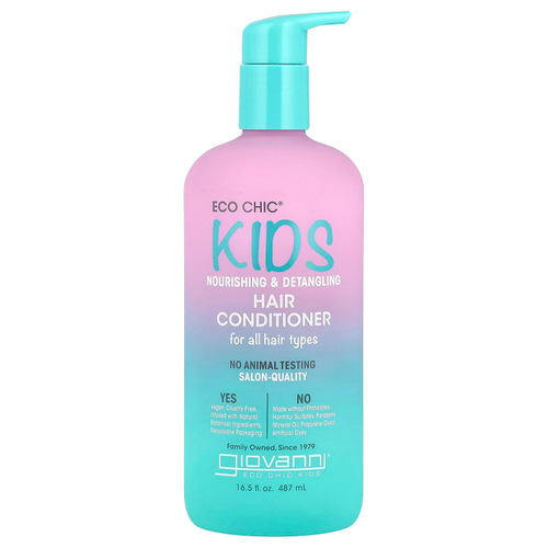 Giovanni, Eco Chic® Kids, питательный кондиционер для волос, для всех типов волос, 487 мл (16,5 жидк. унц.)