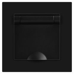 Розетка Intro Accent 6-203-05 с заземлением 2P+E Schuko с крышкой 16А-250В IP20 СУ антрацит | Intro