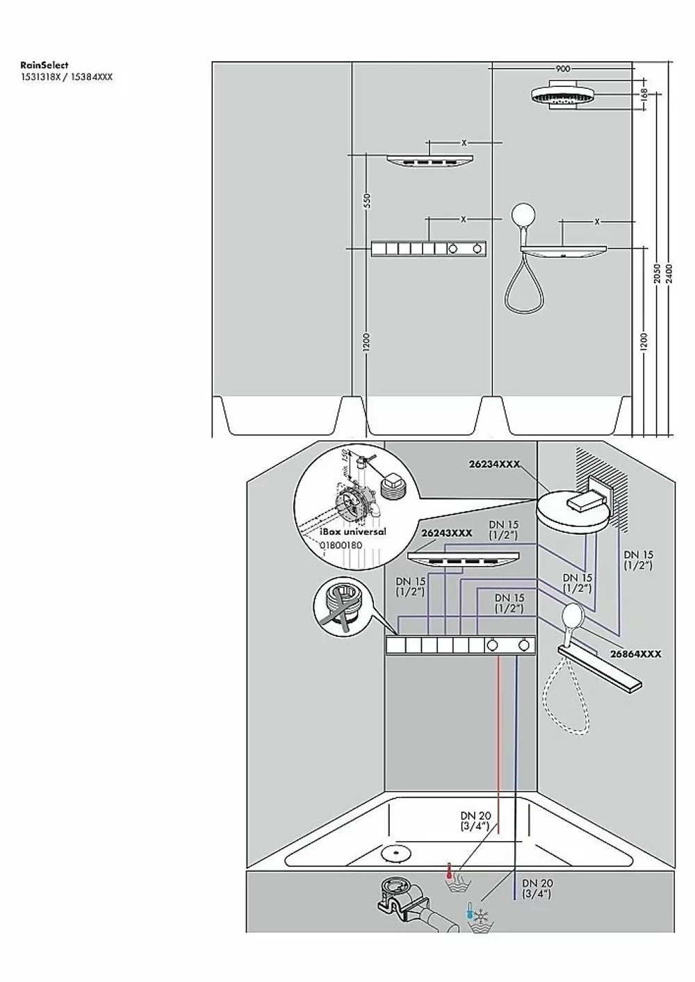 Термостат для душа Hansgrohe RainSelect 15384700