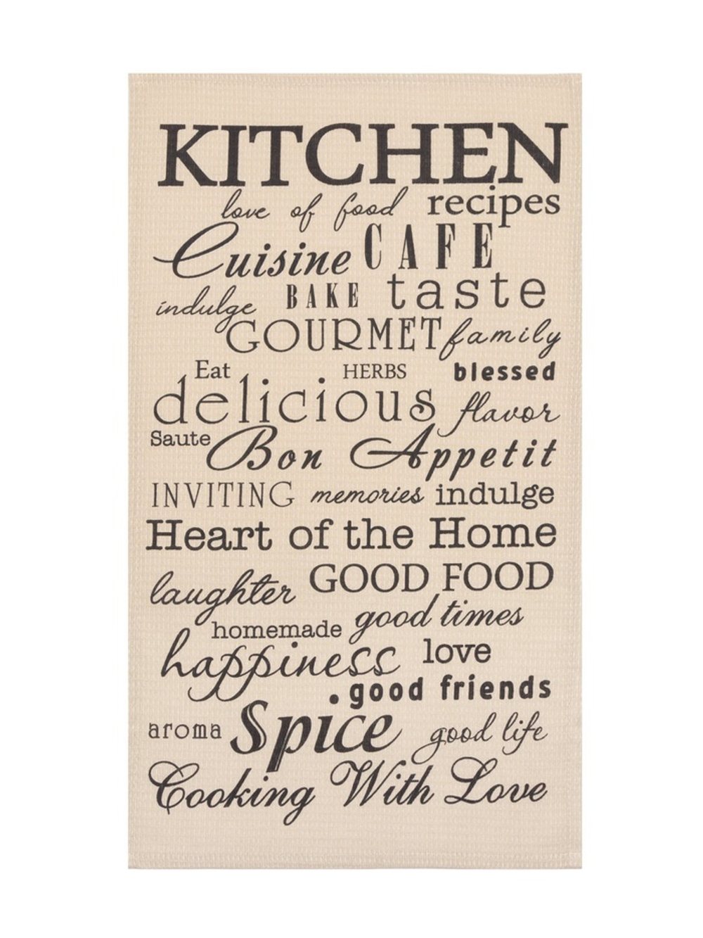 Набор кухонных полотенец Доляна Happiness, 35×60 см -4 шт., 100% хлопок, вафля 160 г/м²