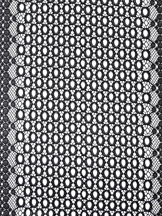 906 ОПТ Кружево эластичное 19 см, перфорация, Италия, черный 170