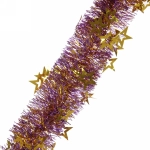 Мишура 2м 8см «Звезда», Фиолетовый/золото