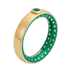 Кольцо с Изумрудом, Эмаль, R0177-03/1