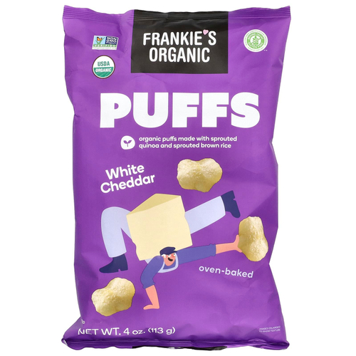 Frankie's Organic, Puffs, белый чеддер, 113 г (4 унции)