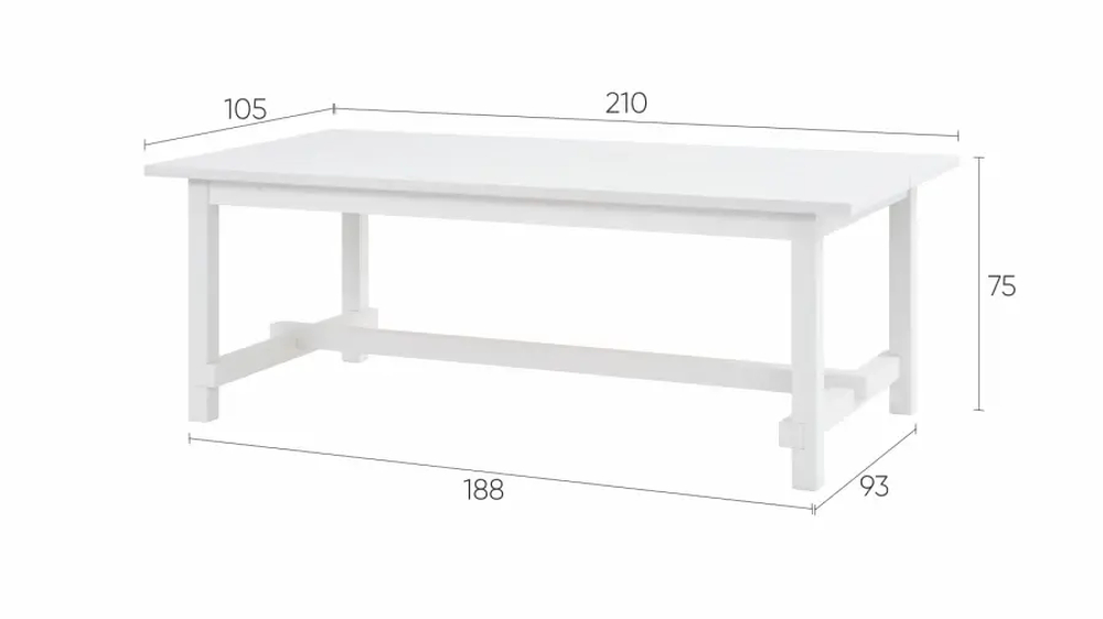 Стол барный  -  аналог IKEA/NORDVIKEN/НОРДВИКЕН /ТОЛЫСЬ/ ИКЕА,  210x105см, белый
