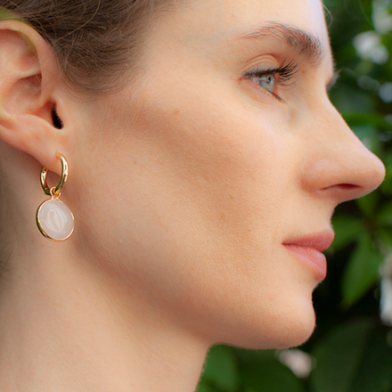 Серьги Fiore Luna ROSE QUARTZ LE1118 R/G