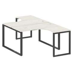 Metal System Рабочая станция криволинейная на О-образном м/к БО.РАС-СА-2.3 Дуб Наварра/Металл Антрац