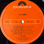 The Who ‎– It's Hard (Скандинавия 1982г.)