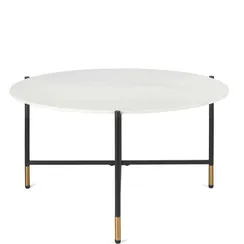 Кофейный стол Etla Ø80х45 см, белая керамика