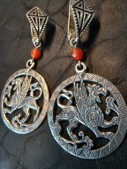 Серьги "Суздальские грифоны".