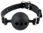 Силиконовый кляп-шар с отверстиями для дыхания Silicone Breathable Ball Gag Small (Цвет: черный)