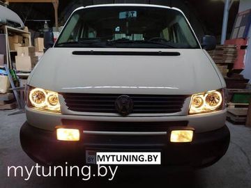 Передние фары angel eyes chrome для VW T4