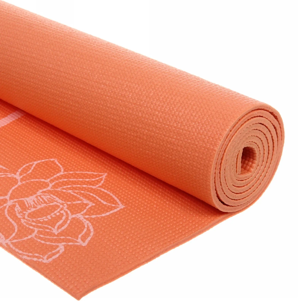 Коврик для йоги 6 мм 173х61 см «Цветущий сад» PVC, микс цветов