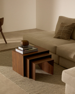 Litto Комплект из 3-х столиков из орехового шпона с отделкой натурального цвета