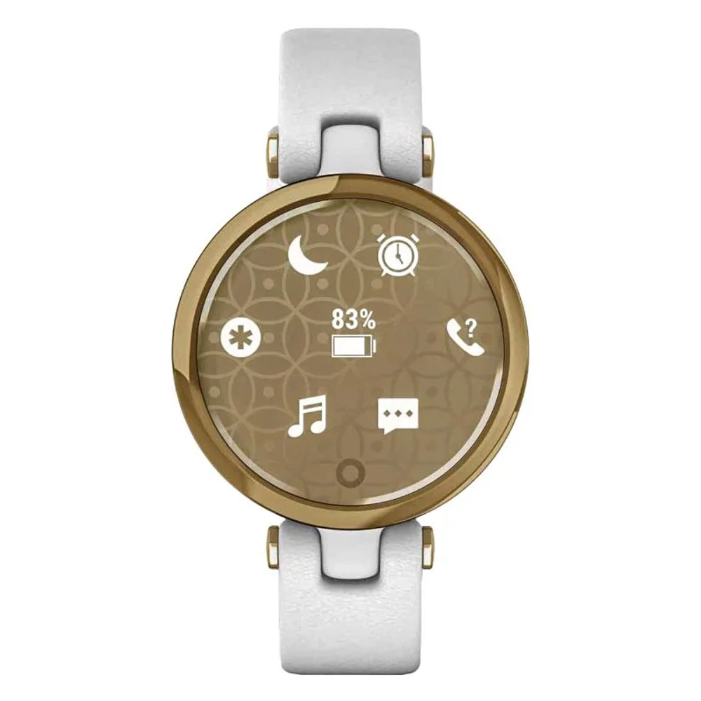 Смарт-часы Garmin Lily светло-золотистый безель, белый корпус и итальянский кожаный ремешок 010-02384-B3