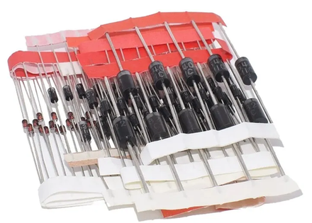 Комплект выпрямительных диодов 8 видов 100 шт 1N4148 1N4007 1N5819 1N5399 1N5408 1N5822 FR107 FR207