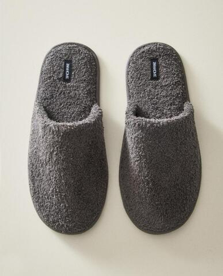 ZARA HOME ДОМАШНИЕ ТАПОЧКИ, ТЕМНО-СЕРЫЙ