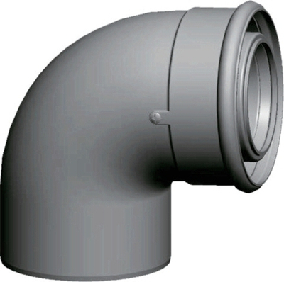 Wolf Дымоход Отвод DN80/125 87°, для концентрической дымовой трубы, цвет белый, вставной