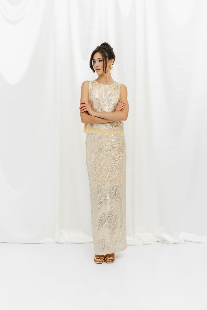 Юбка из пайеток макси