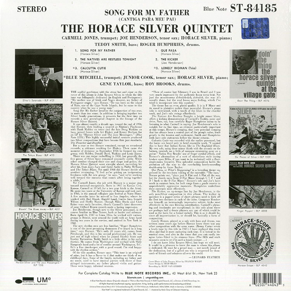 The Horace Silver Quintet / Song For My Father (Cantiga Para Meu Pai)(LP)