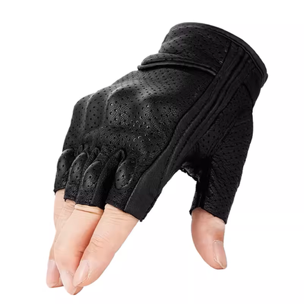 Перчатки Bullit чёрные без пальцев с перфорацией кож XXL