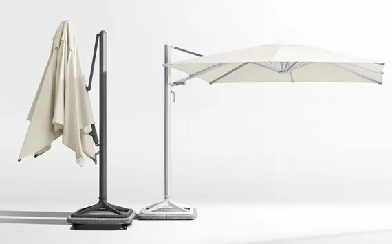 Зонт профессиональный Levia 3х3 м, антрацит, тортора. База и светильник в комплекте