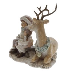 GAEM Фигурка декоративная "Олень и дети", L17 W11 H13,5 см