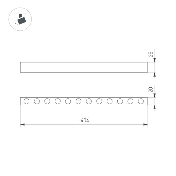 Трековый светодиодный светильник Arlight Mag-Dots-25-L400-12W Day4000 046325