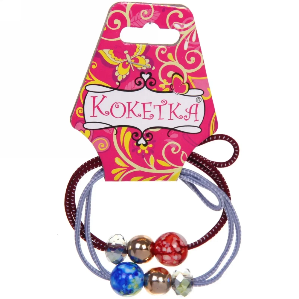 Резинки для волос 2шт «Кокетка - Your Style Малахит», цвет бусин микс, d-5,5см