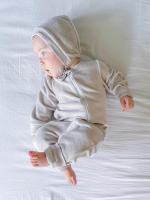 Велюровый комбинезон Mjölk Песочный серый, на манжетах, уценка