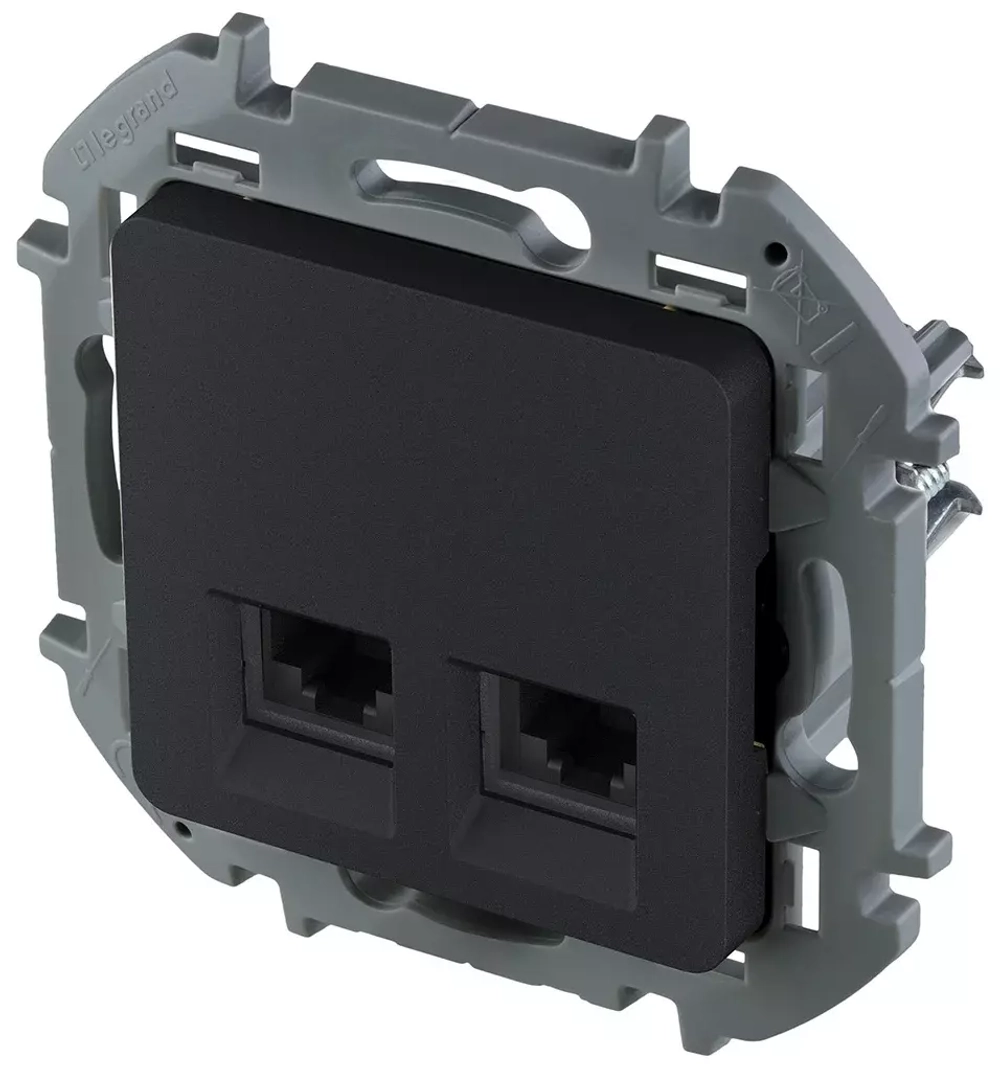 INSPIRIA Розетка 2хRJ45 6 UTP антрацит 673843