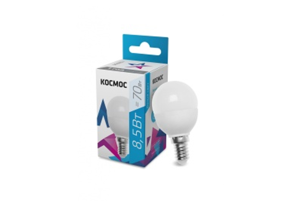 Лампа светодиодная Космос GL45 8.5W Е14 4500K 220В