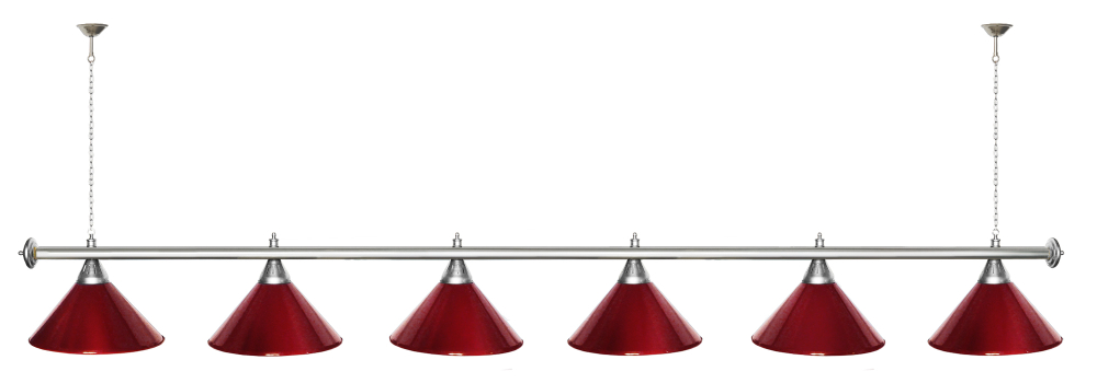 Лампа STARTBILLIARDS 6 пл. (плафоны зеленые,штанга золотая,фурнитура золото)