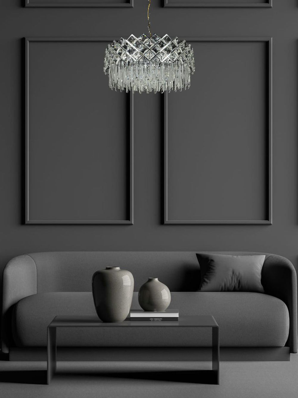 Люстра подвесная Lanbos, 9 ламп Е14, 360 Вт, до 18 кв м, хром