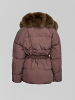 Куртка 8220 удлиненная однотонная с мехом и резинкой на поясе