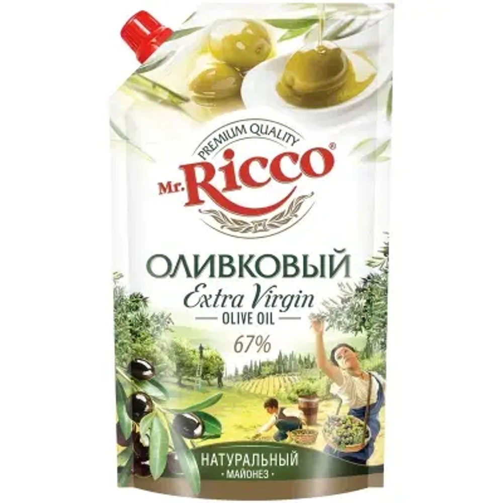 Mr.Ricco Майонез "Оливковый" Extra Virgin, 67%, дой-пак, 375гр., блок 22шт.